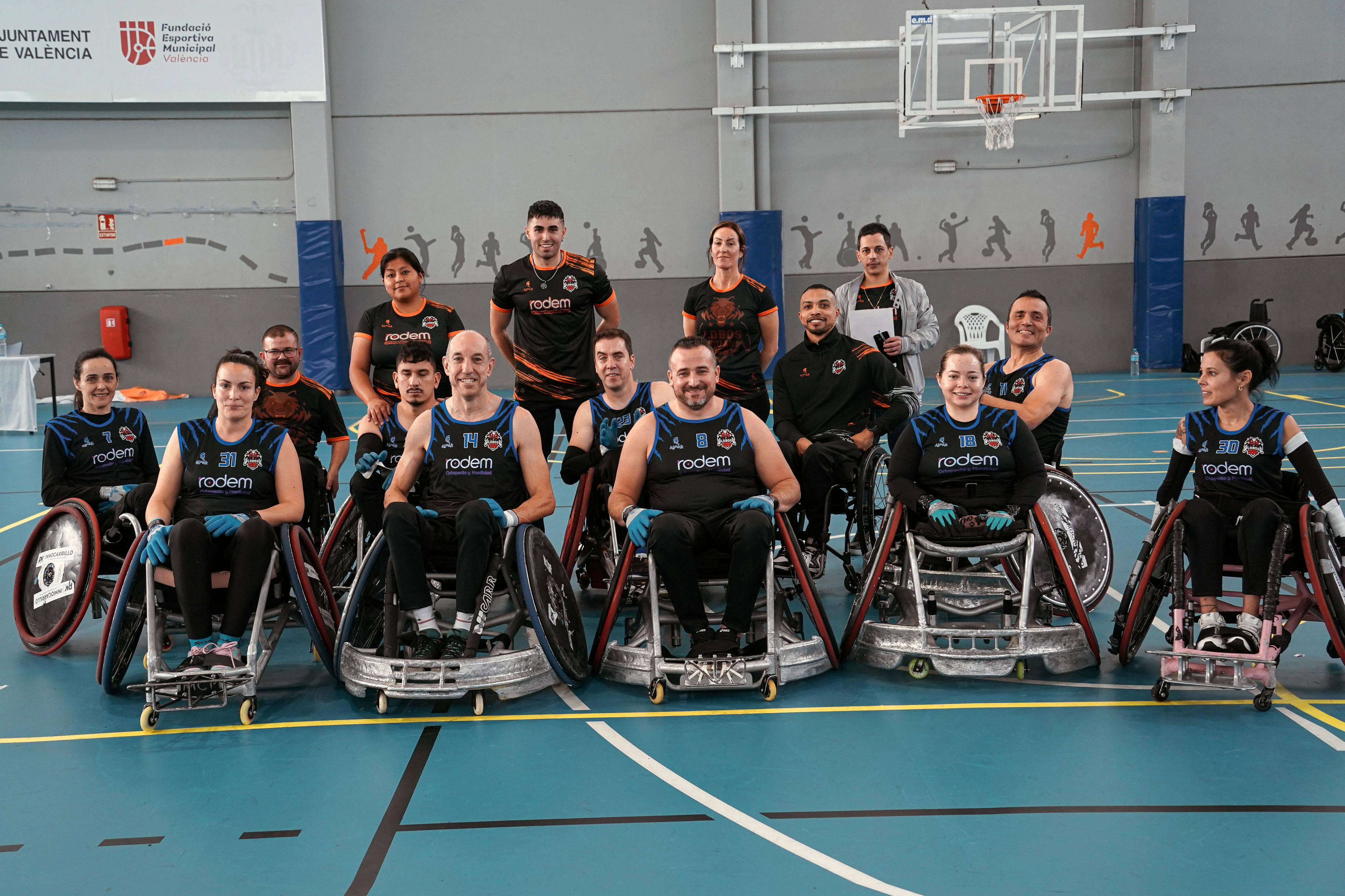 Jugadores de rugby en silla de ruedas